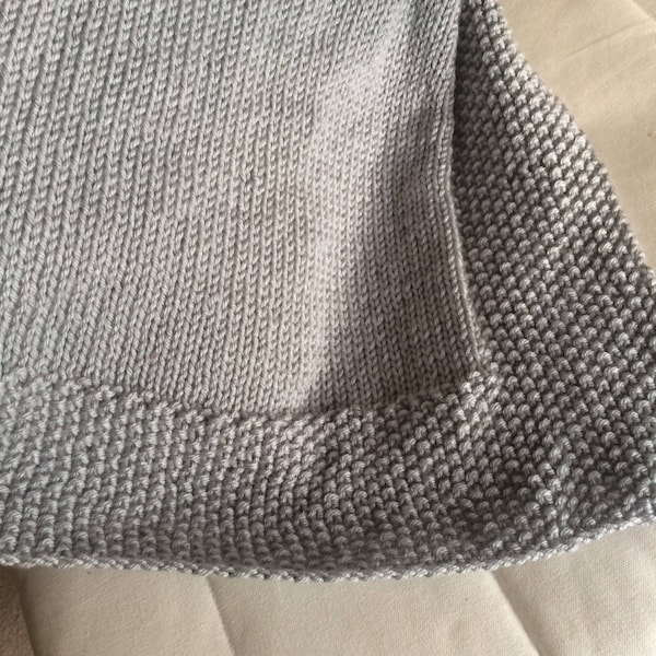 Aran Wool Moss Stitch Border Blanket - PDF Knitting Pattern