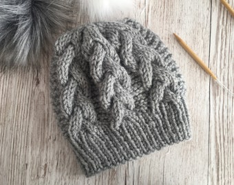 Chunky Cable Hat Knitting Pattern