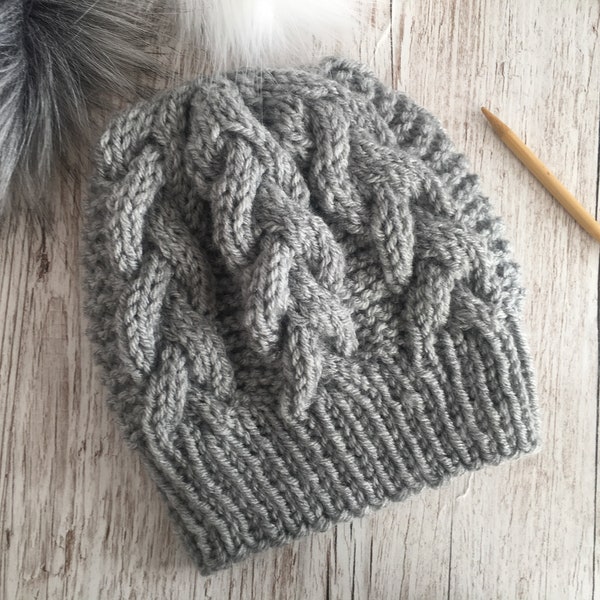 Chunky Cable Hat Knitting Pattern