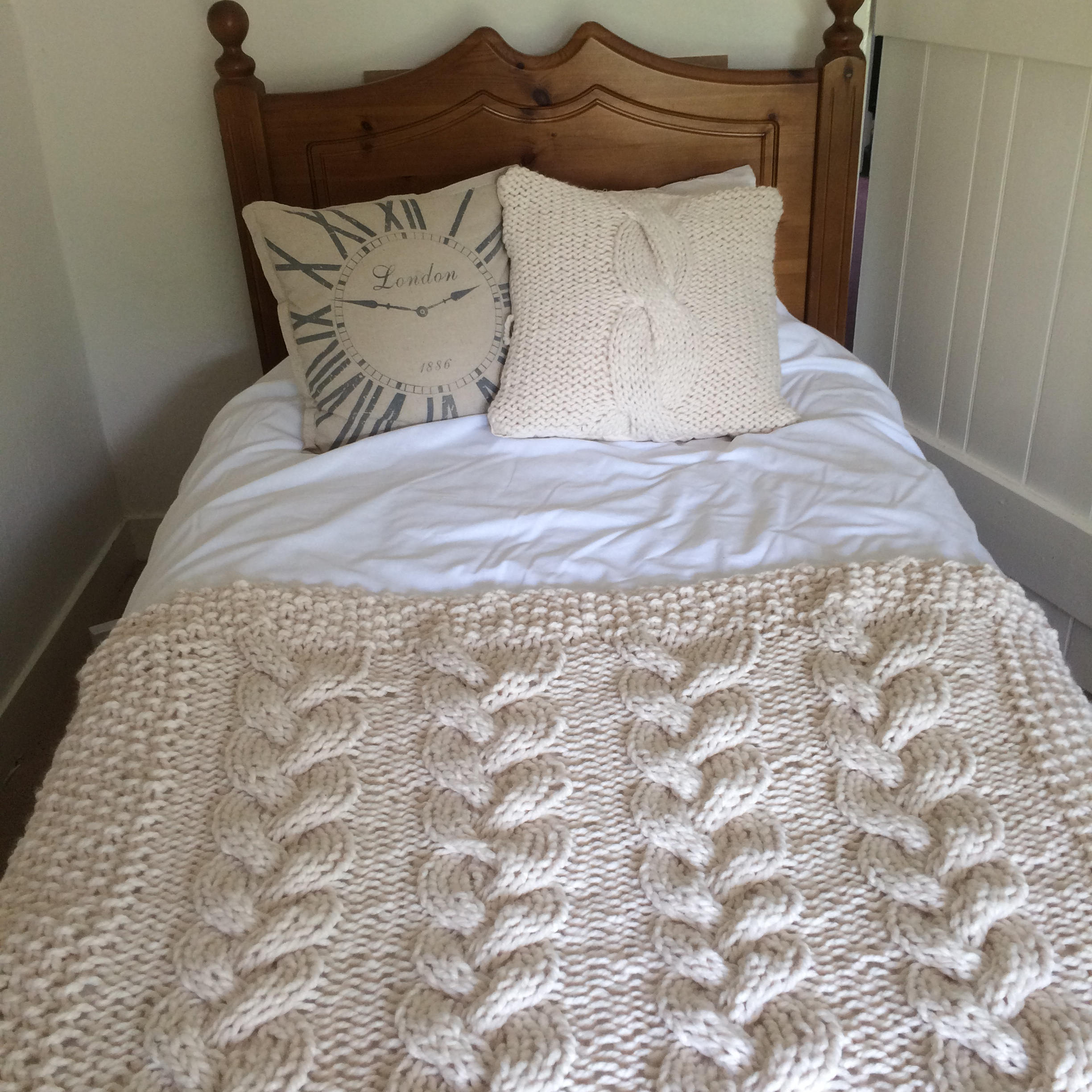 Knitting Pattern Chunky Cable Knit Throw Knitting Pattern Etsy