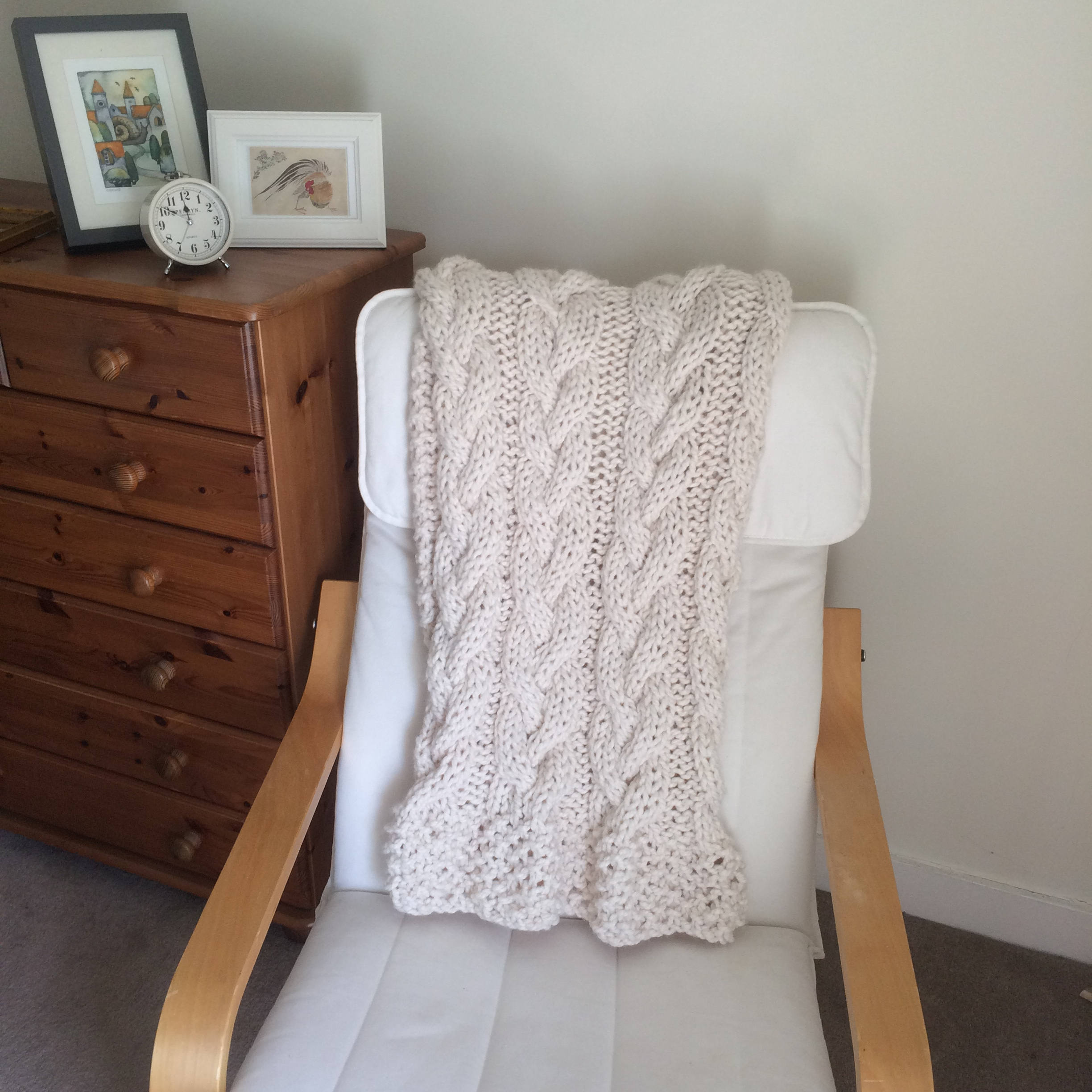 Knitting Pattern Chunky Cable Knit Throw Knitting Pattern Etsy