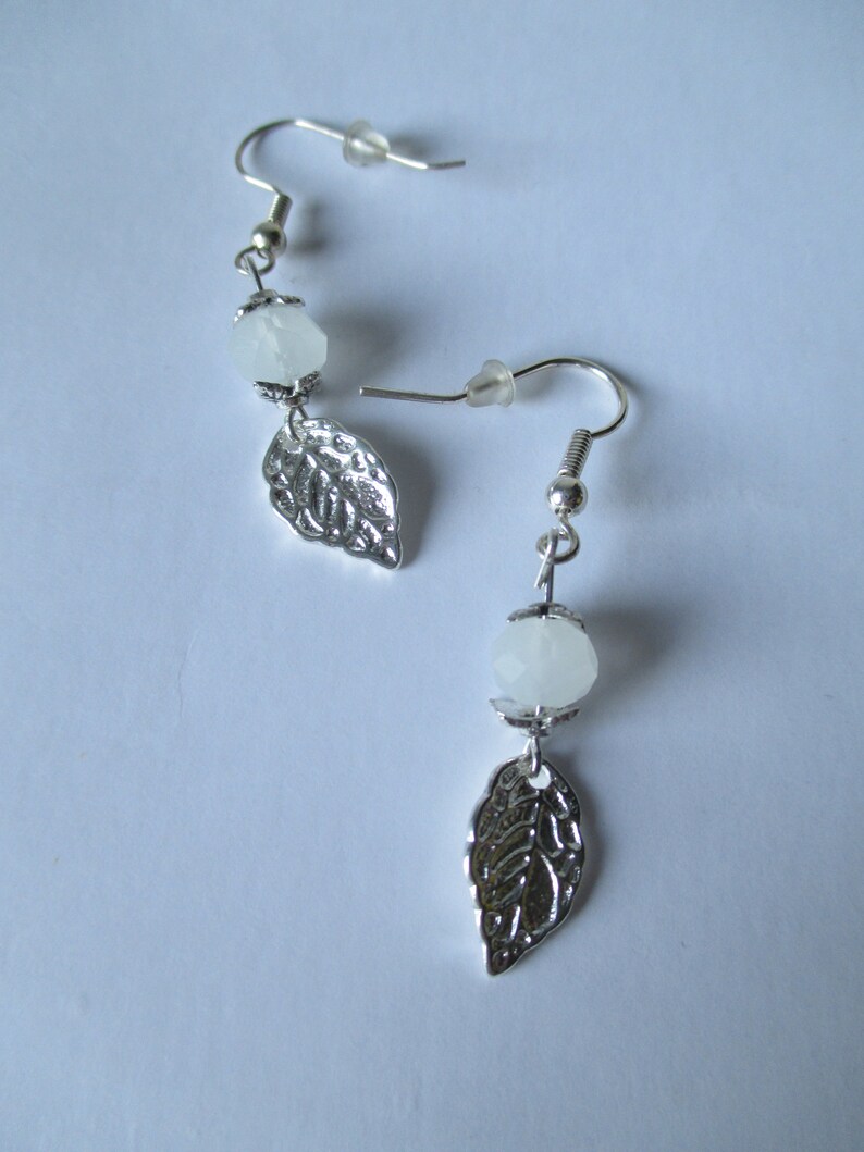 Elaborate Fairytale Forest Snow Quartz Necklace and Earrings Set