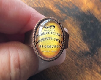 Ouija Ring, Ouija Jewelry, Boho Ring, Horror Ring, Oddity Ring, Halloween Ring, Adjustable Ring, Halloween Jewelry, Gothic Jewelry,