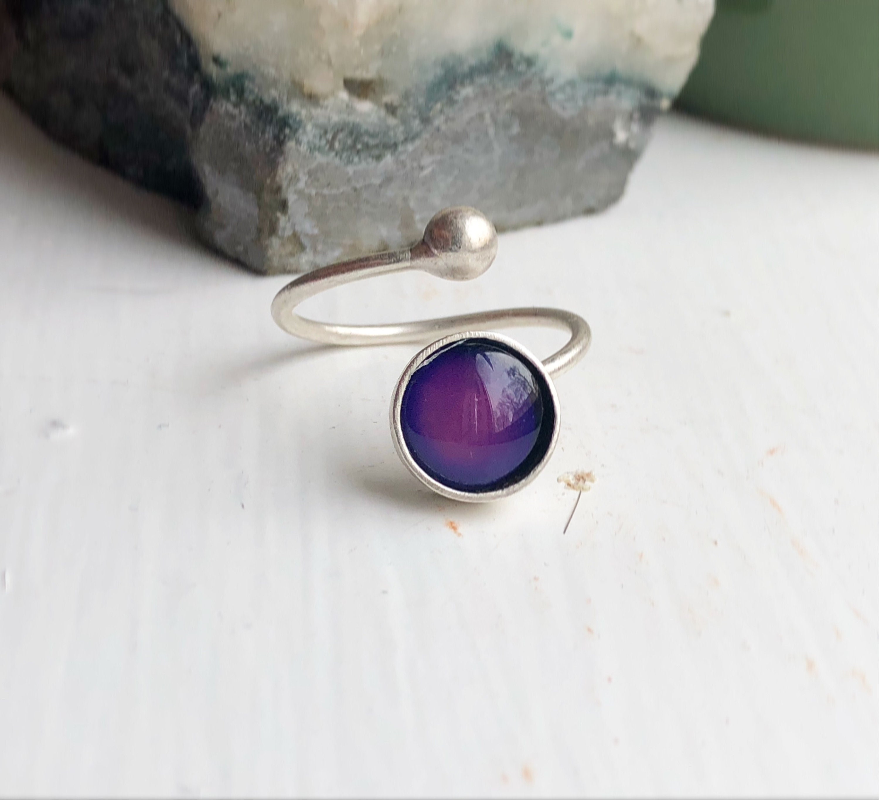 Mood Ring Silver Mood Ring Mood Jewelry Color Changing Etsy