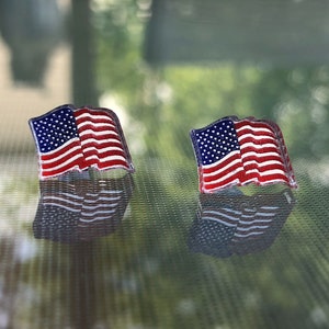 American Flag Earrings: Patriotic USA Jewelry, Nickel-Free Posts