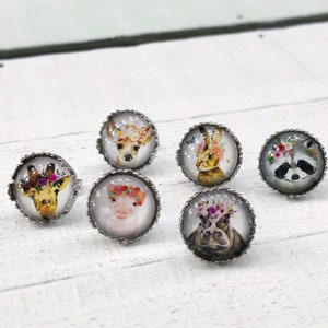 Flower Jewelry, Animal Earrings, Deer Earrings, Raccoon Earrings, Hippo Earrings, Giraffe Earrings, Pig Earrings, Raccoon Earrings,