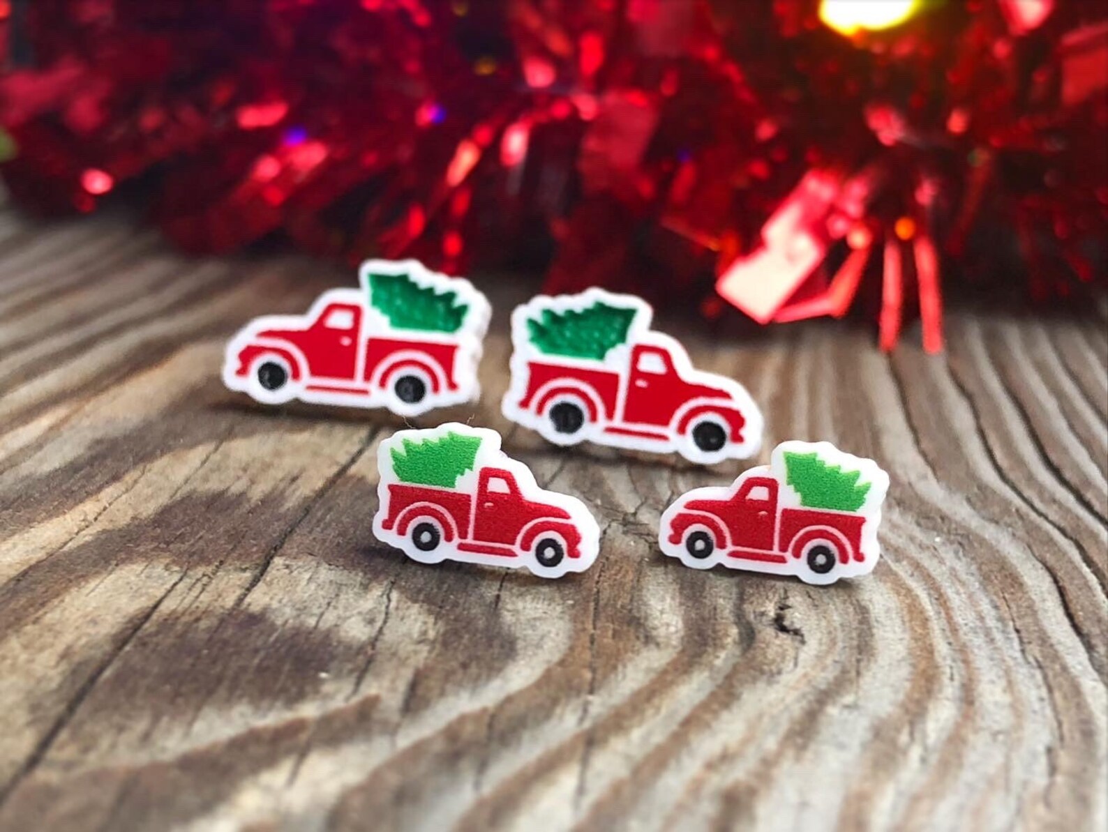 Truck Earrings Red Truck Earrings Truck Jewelry Rustic Etsy