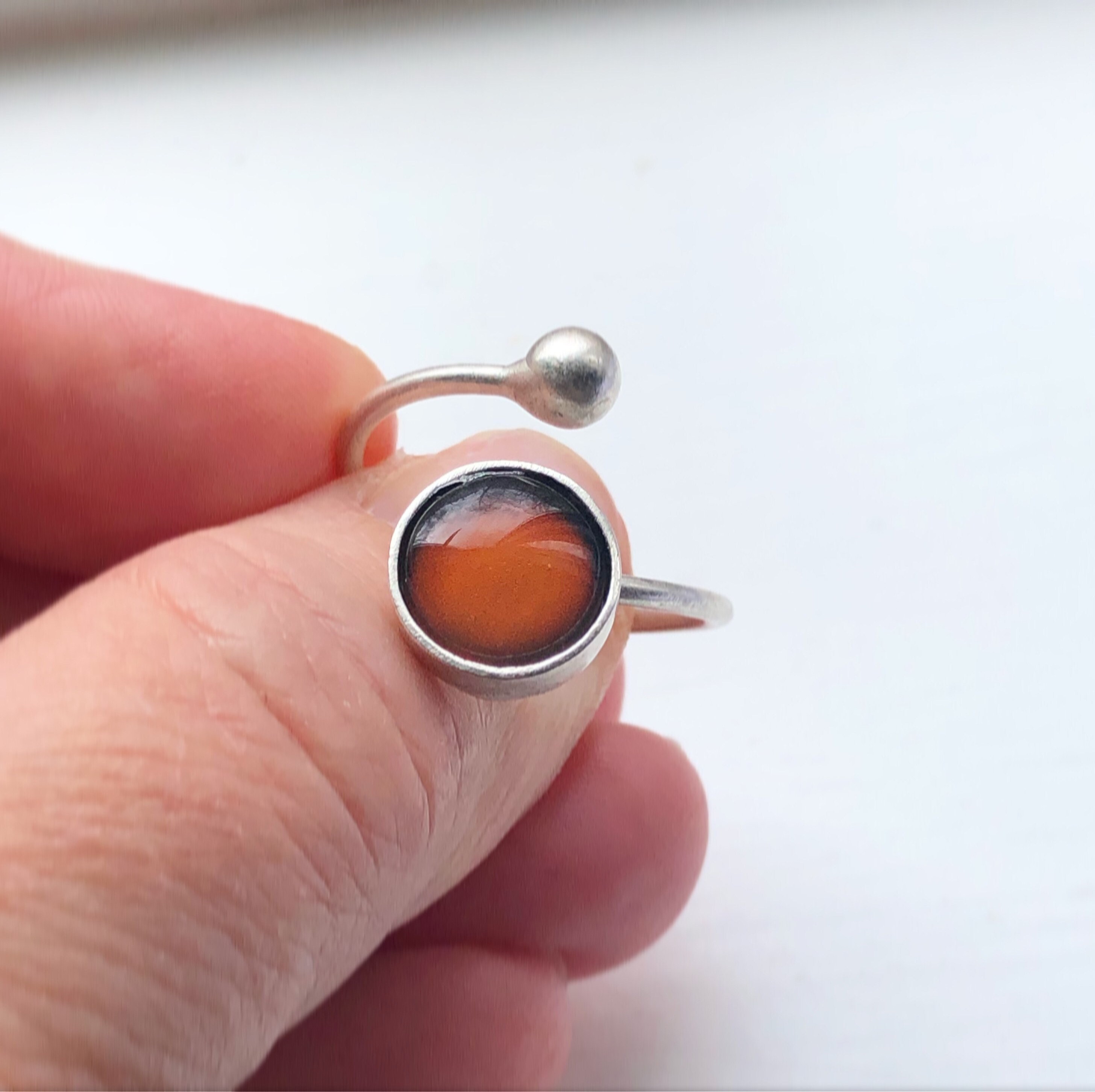 Mood Ring Silver Mood Ring Mood Jewelry Color Changing Etsy