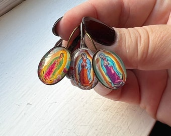 Our Lady of Guadalupe, Our Lady of Guadalupe Earrings, Hypoallergenic Earrings, Religious Jewelry, Catholic Gift, Confirmation Gift,