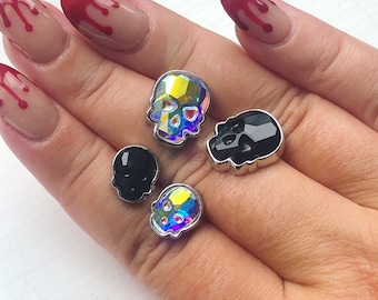 Swarovski Crystal Skull Earrings: Halloween Jewelry