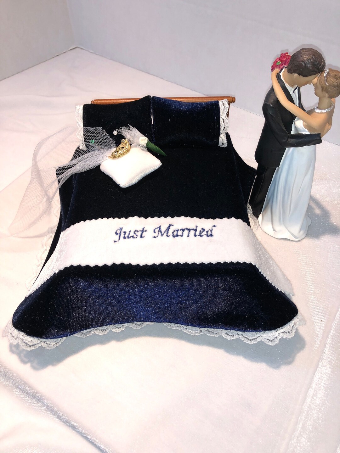 202302 112 Scale Full Wedding Bed Set Blue Velvet Etsy