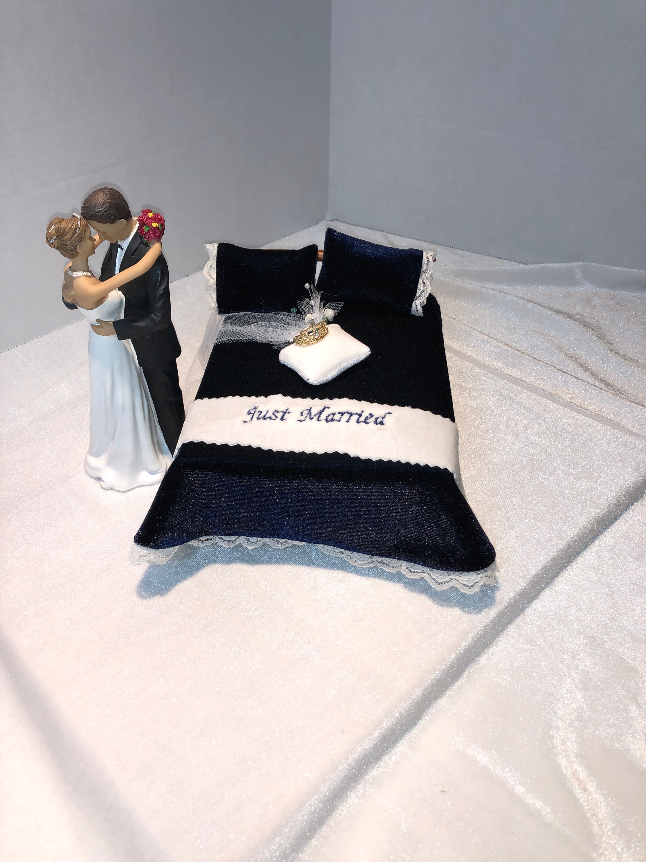 202302 112 Scale Full Wedding Bed Set Blue Velvet Etsy