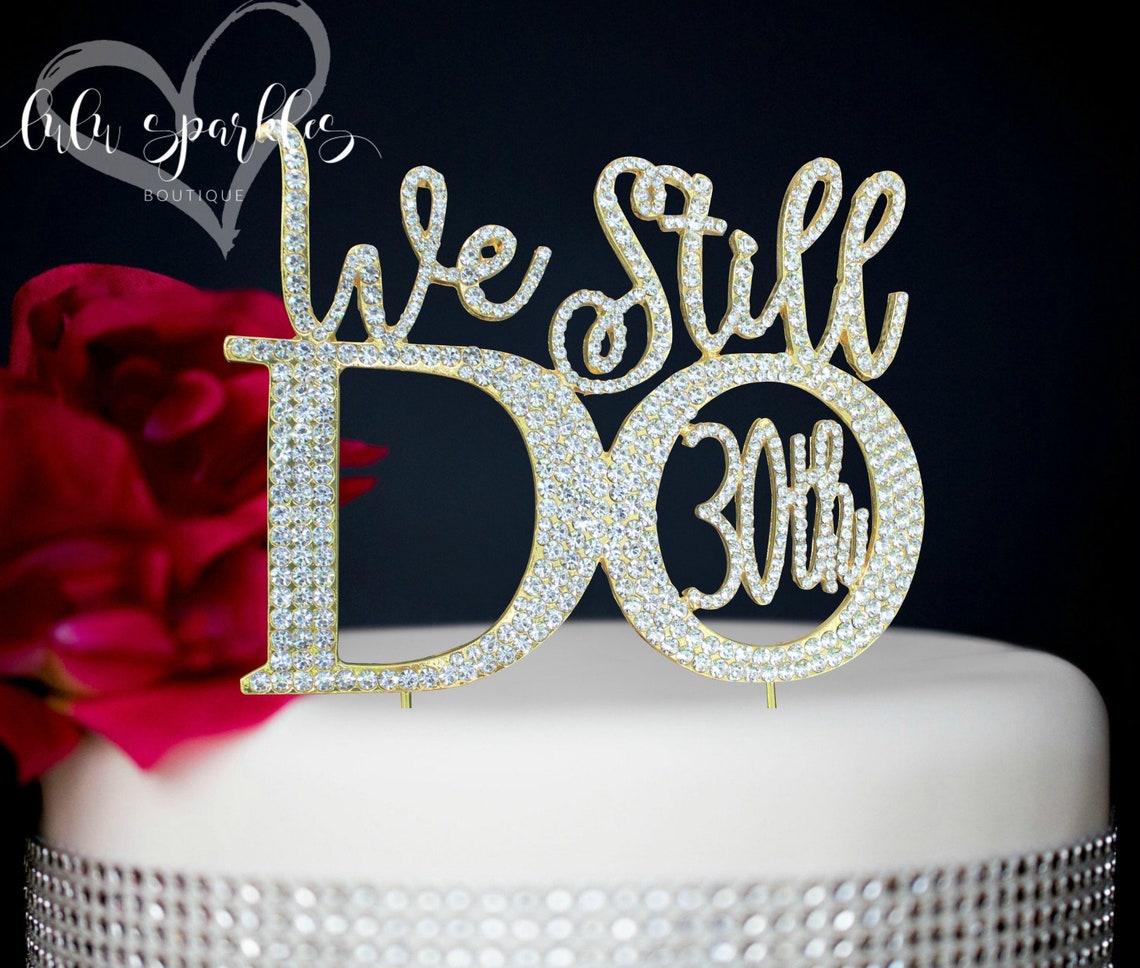 Custom 30th 0r 25th Wedding Anniversary Cake topper ©We