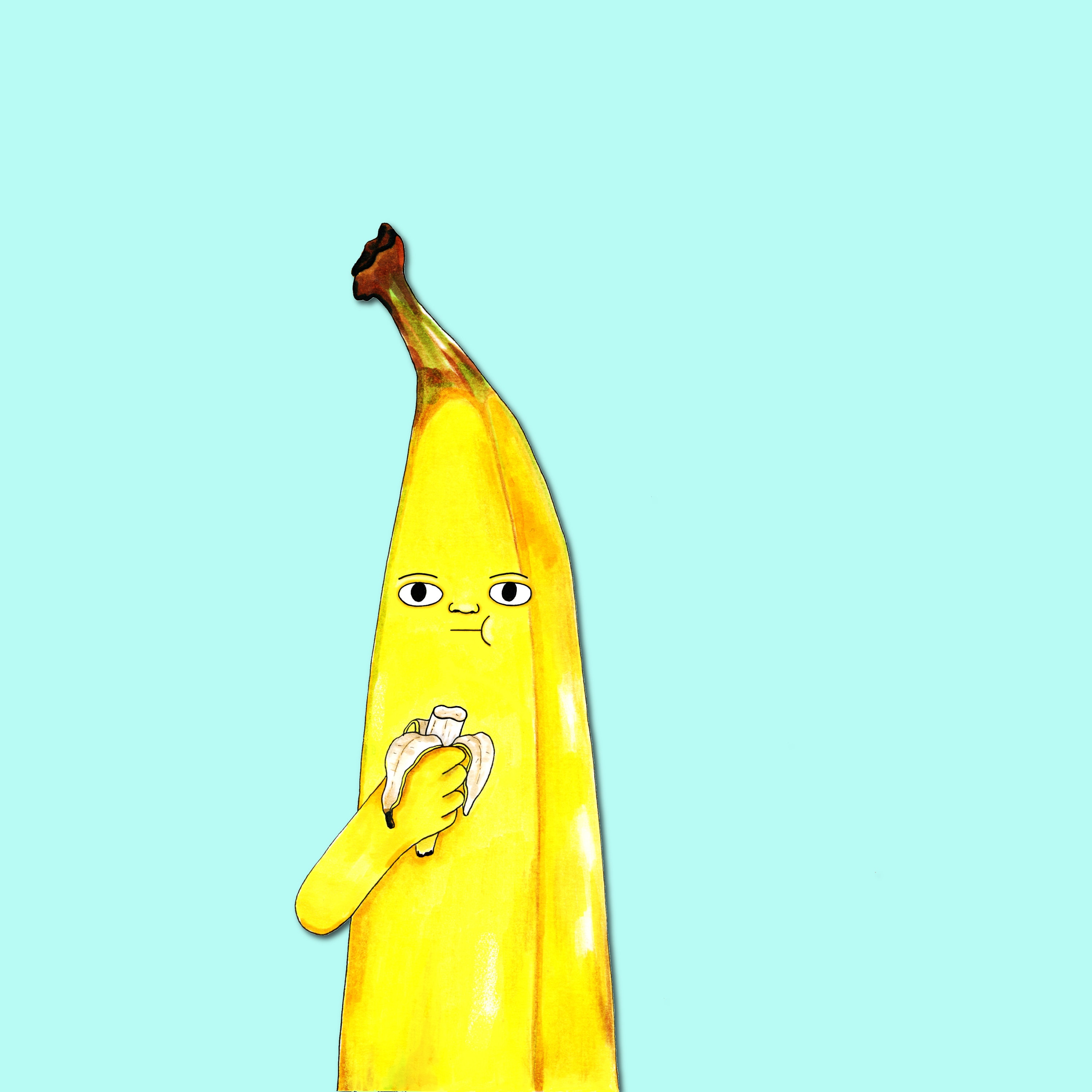 Bananabalism Art Print, Banana Eating a Banana, Funny Banana