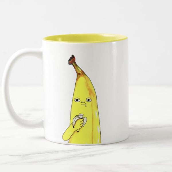 Bananabalism mug, banana eating a banana, funny banana mug, cute banana mug, kids mug