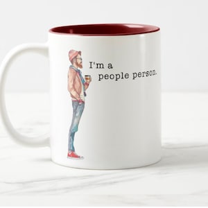 I&#39;m a People Person / I&#39;m a Geese Goose mug, funny goose mug, people person art, geese goose watercolor, hipster bird mug, funny animal mug
