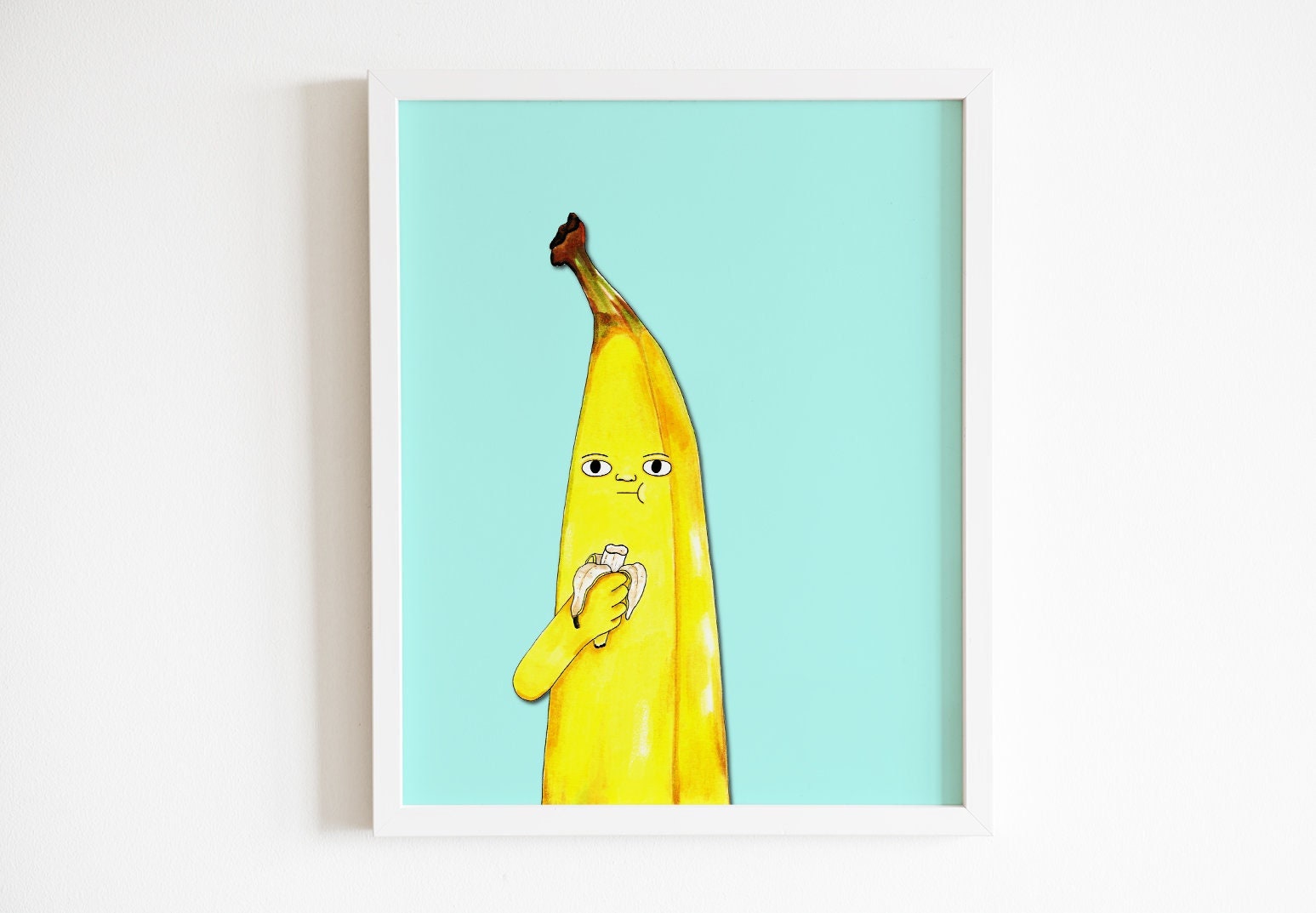 Cartoon banana posters for the wall • posters facial, banana, kids