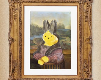 Impression de Pâques Mona Peepsa - impression d'art aquarelle 5 x 7" avec choix de couleur mate