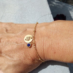 Customizable gold-plated steel bracelet, zodiac sign, birthstone, customizable jewelry