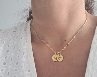 Customizable gold steel necklace, charm charm necklace initial letters, women's gift jewelry