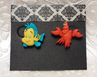 Flounder y Sebastian de Disney's The Little Mermaid Pendientes
