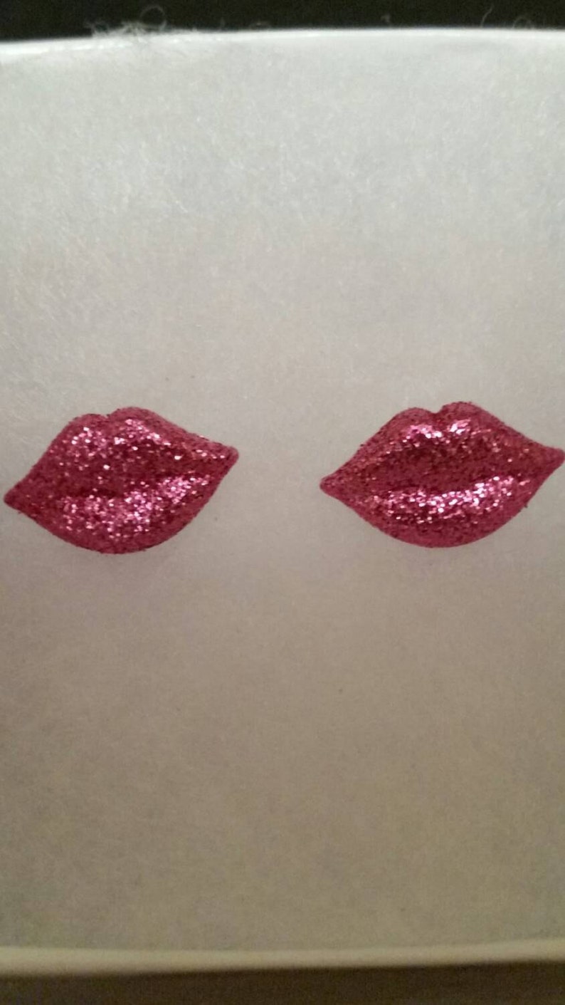 Pucker up Pink Lips Earrings Etsy