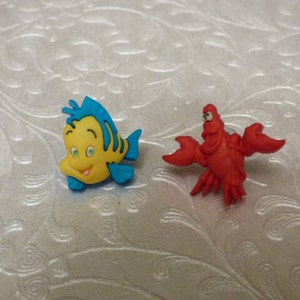 Flounder and Sebastian From Disney's the Little Mermaid Earrings - Etsy