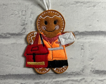 Postie | post person| postman| post women| gingerbread hanging decoration