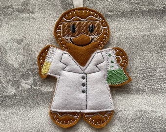 Scientist| lab technician | Chemist | gingerbread hanging decoration