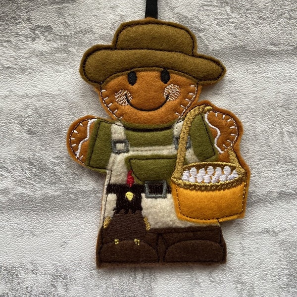 Chicken keeper | Farmer gingerbread hanging decoration