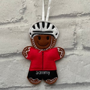 Cyclist peloton Tri athlete gingerbread hanging decoration image 5
