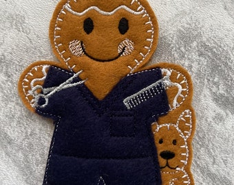 Dog groomer gingerbread style hanging decoration