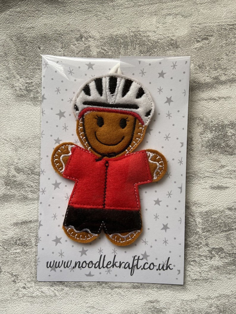 Cyclist peloton Tri athlete gingerbread hanging decoration image 4