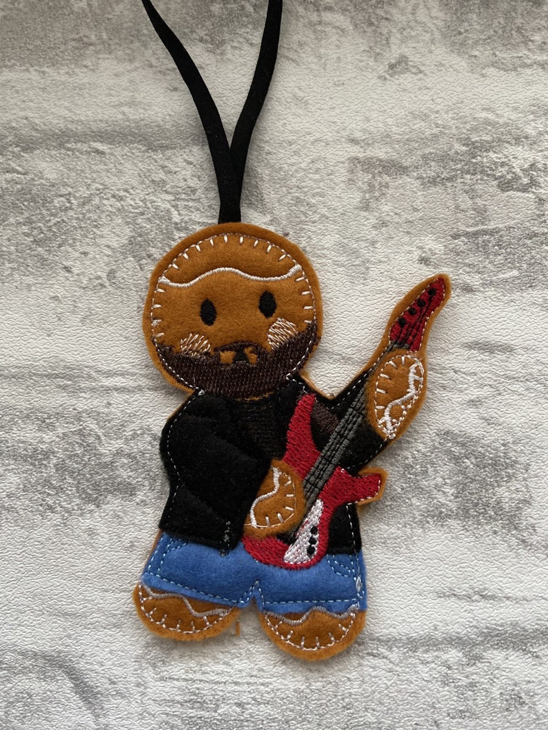 Electric Guitar Playing Gingerbread Hanging Decoration| Rock Band | - Etsy
