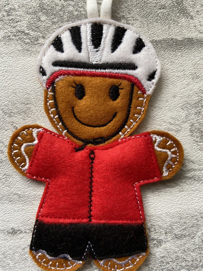 Cyclist peloton Tri athlete gingerbread hanging decoration image 3