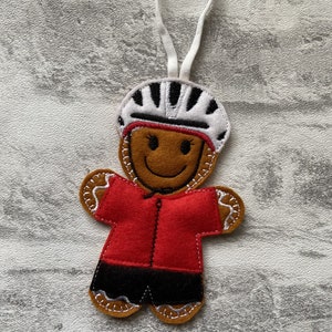 Cyclist peloton Tri athlete gingerbread hanging decoration image 2