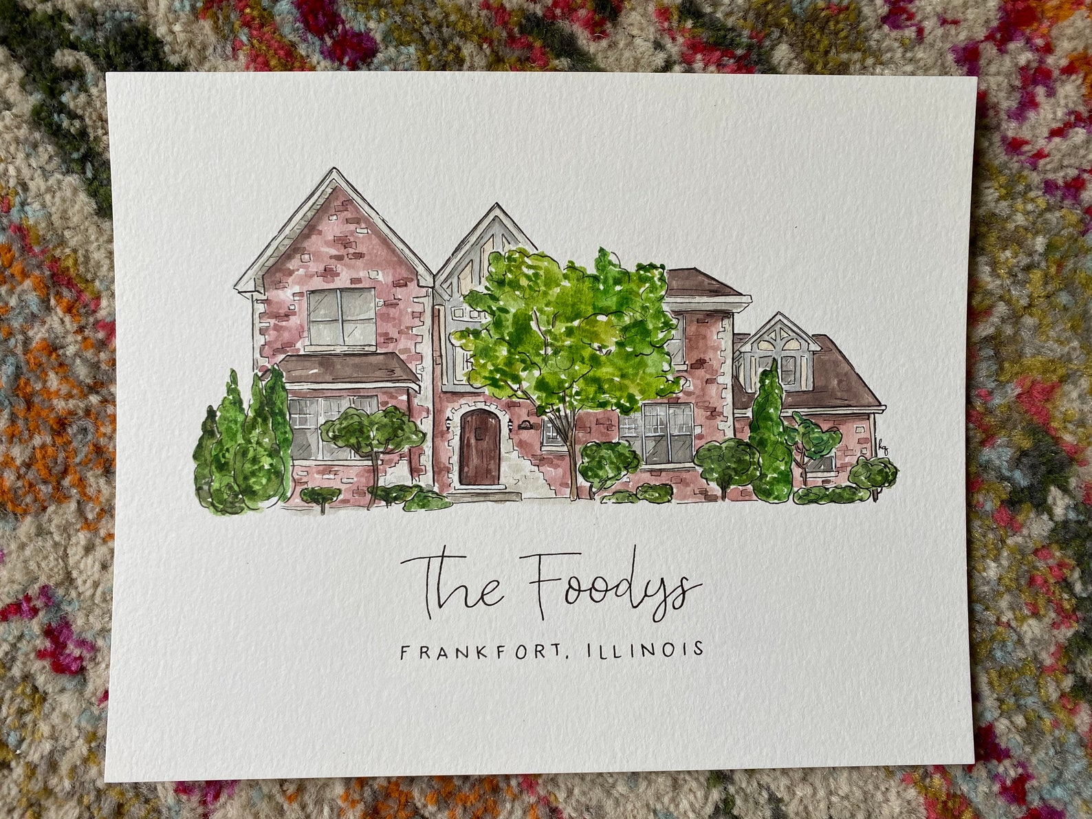 Watercolor Home Painting Etsy
