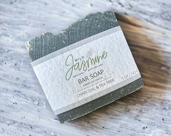 CHARCOAL SOAP | Tea Tree Soap | Detox Soap | Oily Skin | Acne Soap | Seed Paper | Zero Waste Soap | Biodegradable Packaging