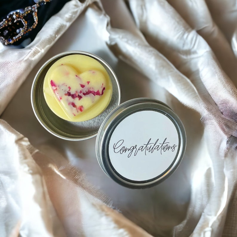 CONGRATULATIONS Heart Shaped Lotion Bar. Lemon Lavender Scented