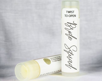 BRIDE SQUAD LIPBALM - bachelorette party, bridesmaid gift, bride, bridal shower gift, party favors, lip balm favors, personalized gift