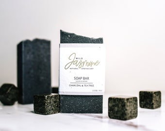 MINI CHARCOAL SOAP | Tea Tree Soap | Detox Soap | Oily Skin | Acne Soap | Seed Paper | Zero Waste Soap | Biodegradable Packaging