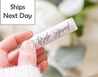 BRIDE SQUAD LIPBALM - bachelorette party, bridesmaid gift, bride, bridal shower gift, party favors, lip balm favors, personalized gift