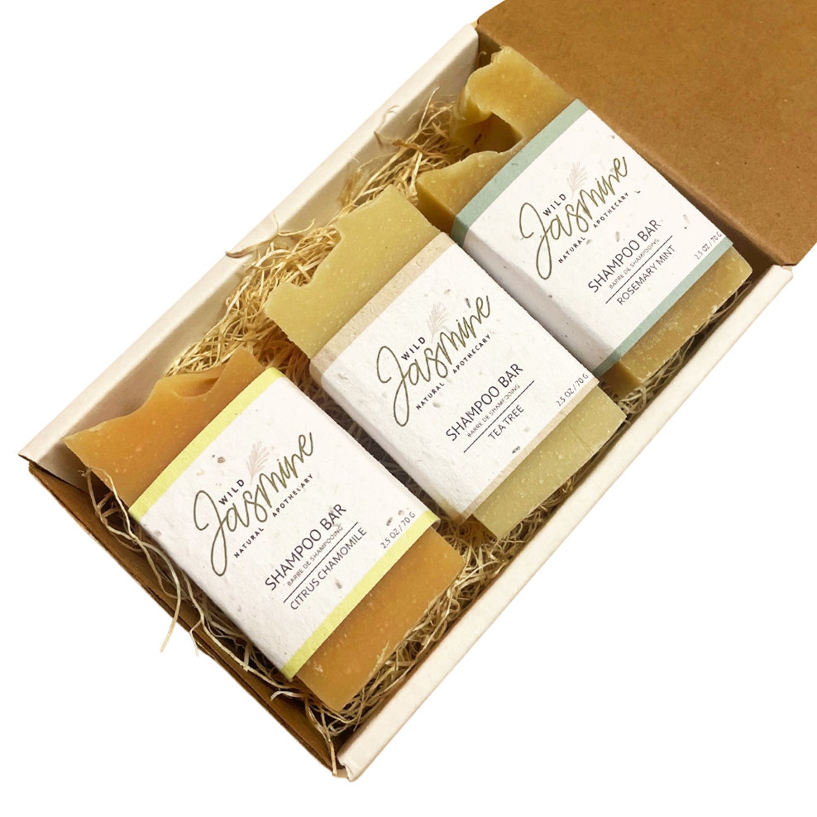 SHAMPOO BAR SAMPLE Set 3 Bars Soap Samples Rosemary Mint Shampoo, Tea