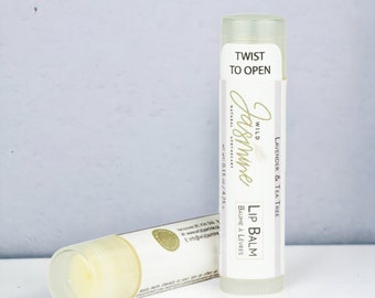 LAVENDER LIP BALM: Lavender & Tea Tree Natural Lip Balm - Lip Moisturizer. Beeswax Lip Balm.  Chapped Lips. Made in Canada. Dry Lips