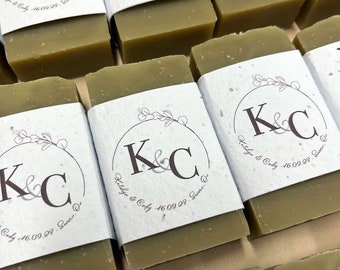 300 SOAP BARS - Bulk Wedding Favors Personalized - Wedding Favors - Custom Soap Favors For Guests - Bulk Soap - Seed Paper