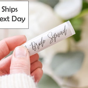 BRIDE SQUAD LIPBALM - bachelorette party, bridesmaid gift, bride, bridal shower gift, party favors, lip balm favors, personalized gift