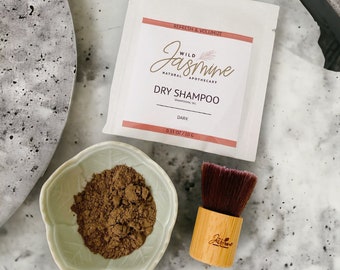 NATURAL DRY SHAMPOO Sample -  Zero Waste Dry Shampoo Powder, Vegan Dry Shampoo,  Brunette Dry Shampoo, Dark Dry Shampoo, Self Care