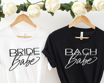 bachelorette party shirts black and white Bridesmaid shirts bach babe bride babe proposal gift t-shirt asking bridesmaids gift idea