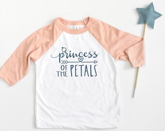 Flower girl t-shirt baseball shirts, petal patrol, peach and blue wedding, will you be my flower girl gift idea