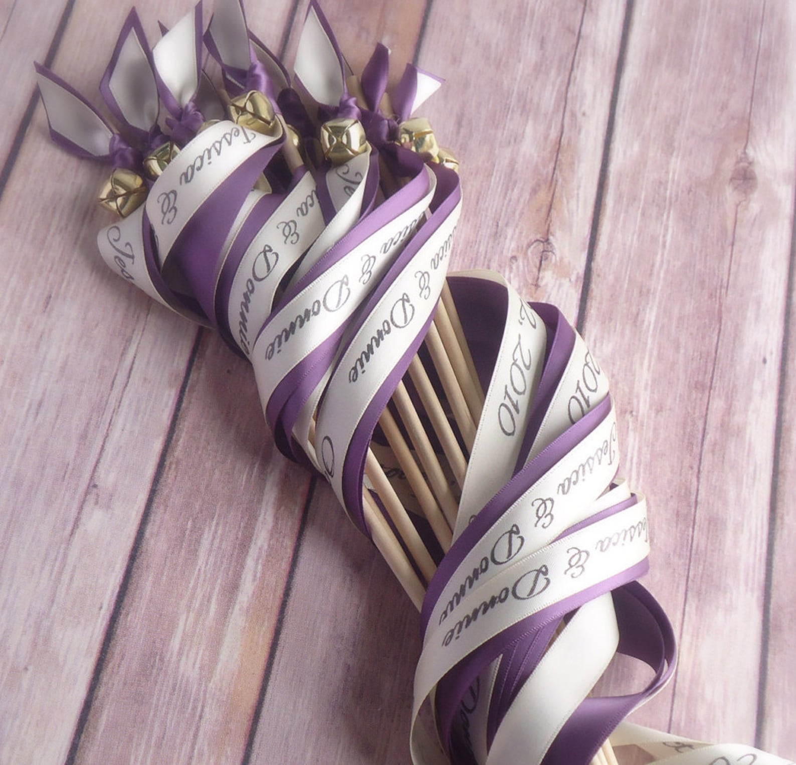 100 Personalized Ribbon Wand Send off Amethyst Purple and Etsy